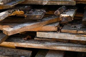 a pile of wood photo
