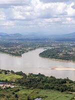 The main river and tributaries with the sandbar along the valley. photo