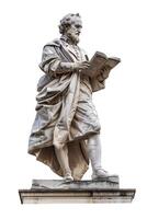 Ancient statue of European man with book photo