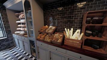 Assorted Bread and Pastries in Display Case video