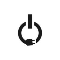 Power button plug logo. start shutdown switch icon symbol vector