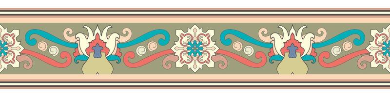 Carpet border, pastel colors, for seamless border printing. vector