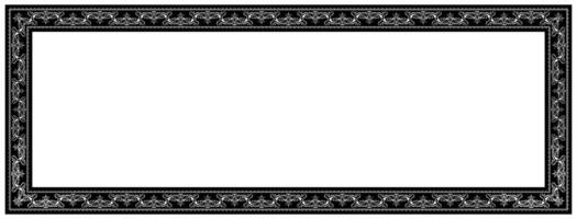 Black frame for name tag Vintage line prayer frame pattern for decoration. vector