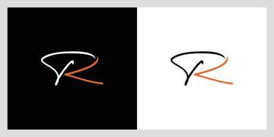 RK Initial Handwriting logo template vector