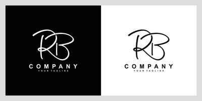 RB initial signature logo. Handwriting logo template RB vector