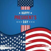 Happy Presidents day in United States text concept with American flag. Washington's Birthday. Federal holiday in America. Celebrated in February. Poster, banner and background vector