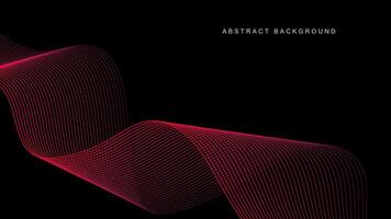 Abstract glowing wave lines on black background. Dynamic wave pattern. Modern flowing wavy lines. Futuristic technology concept. Suit for banner, poster, cover, brochure, flyer, website vector