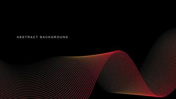 Abstract glowing wave lines on black background. Dynamic wave pattern. Modern flowing wavy lines. Futuristic technology concept. Suit for banner, poster, cover, brochure, flyer, website vector