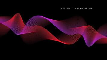 Abstract glowing wave lines on black background. Dynamic wave pattern. Modern flowing wavy lines. Futuristic technology concept. Suit for banner, poster, cover, brochure, flyer, website vector