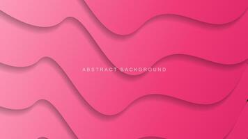 Pink paper waves abstract banner design. minimalist pastel wavy background vector