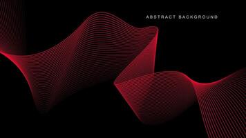 Abstract glowing wave lines on black background. Dynamic wave pattern. Modern flowing wavy lines. Futuristic technology concept. Suit for banner, poster, cover, brochure, flyer, website vector