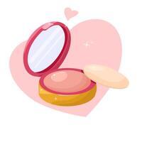 Mirror and powder makeup vector