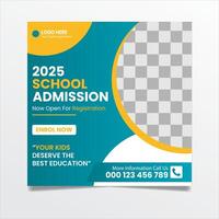 School admission social media post and instagram post template vector