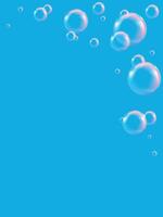 blue Vertical background, banner with soap bubbles vector