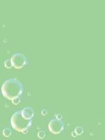 light green Vertical background, banner with soap bubbles vector