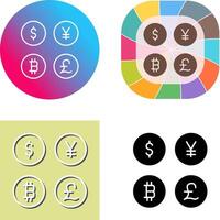 moneda símbolos icono diseño vector