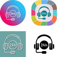 24 Hours Support Icon Design vector