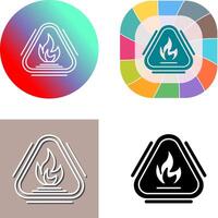 Caution Fire Icon Design vector