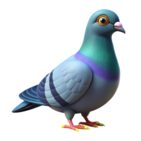 A vibrant pigeon poses with iridescent feathers png