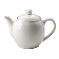 Elegant white ceramic teapot isolated on a transparent background png