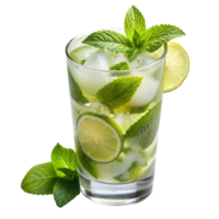 A freshly made mojito with bright lime and lush mint png