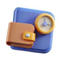 A blue and yellow clock is placed on top of a blue tray png