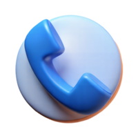 A stylized blue telephone receiver icon png