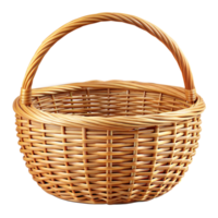 A close-up of a rustic wicker basket png