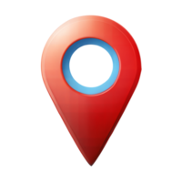 A vibrant 3D location pin icon depicted in red and blue png