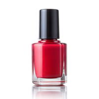 Close-up of red nail polish bottle with black cap png