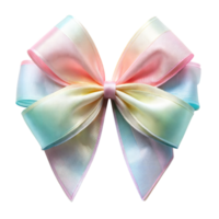 Pastel rainbow hair bow on a clear background png
