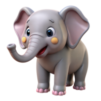 A cartoon elephant with a big smile on its face, looking cheerful and friendly png