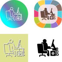 Computer Worker Icon Design vector