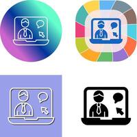 Online Interview Icon Design vector