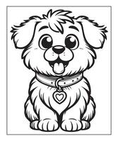 dog coloring page for kids vector