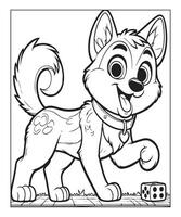 dog coloring page for kids vector