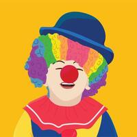 Funny kid clown, Happy child, 1 April Fool's day concept vector