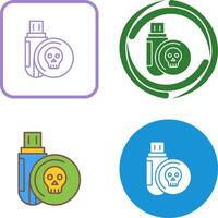 Infected Usb Drive Icon Design vector