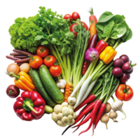 Colorful array of fresh organic vegetables on a display png