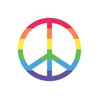 LGBT pride peace symbol sticker vector