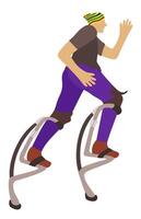 Man running in jumping boots. Powerbocking sport. isolated illustration vector