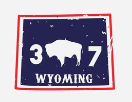 wyoming map in vintage design perfect for print, apparel, etc vector