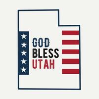 god bless utah with america flag perfect for print, apparel, etc vector