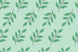 Botanical leaves seamless pattern. Natural hand drawn pattern design with leaves, branches. Summer background for fabric, print, cover, banner, wallpaper, textile vector