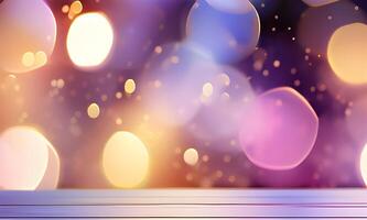 Abstract blur bokeh banner background with Rainbow colors. photo