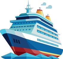 Cruise ship for sailing tourists- vector