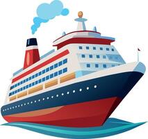 Cruise ship for sailing tourists- vector