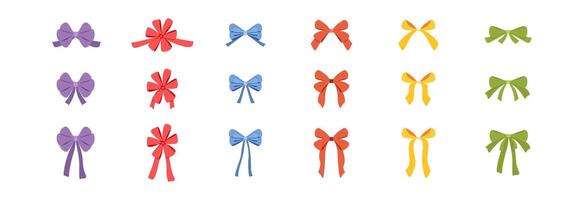 Multicolored decorative bows. vector