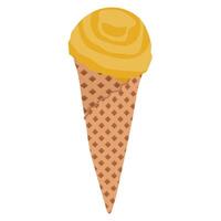 Ice cream in a waffle cone vector