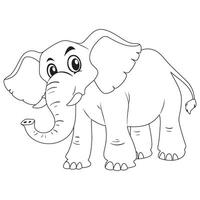 Elephant Black and White Illustration vector